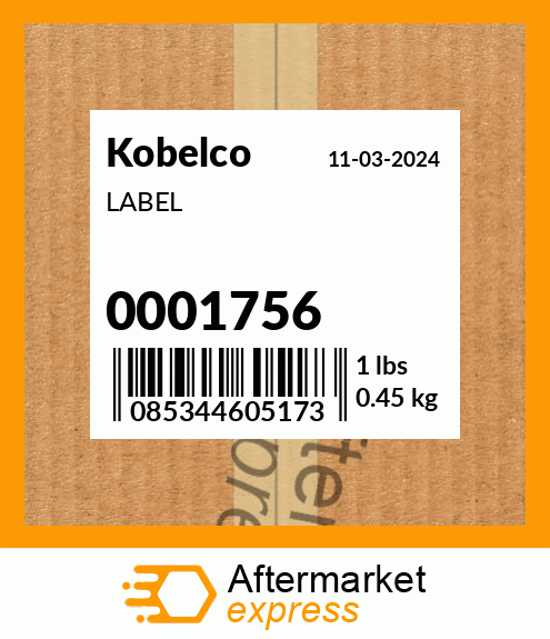 Spare part 0001756 + LABEL