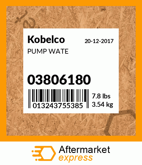 Spare part 03806180 + PUMP WATE