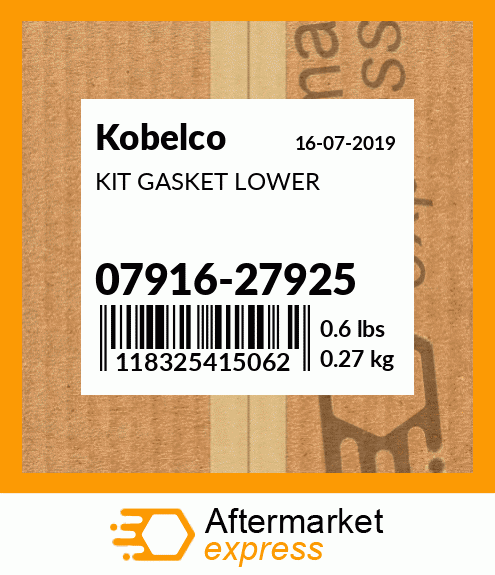 Spare part 07916-27925 + KIT GASKET LOWER