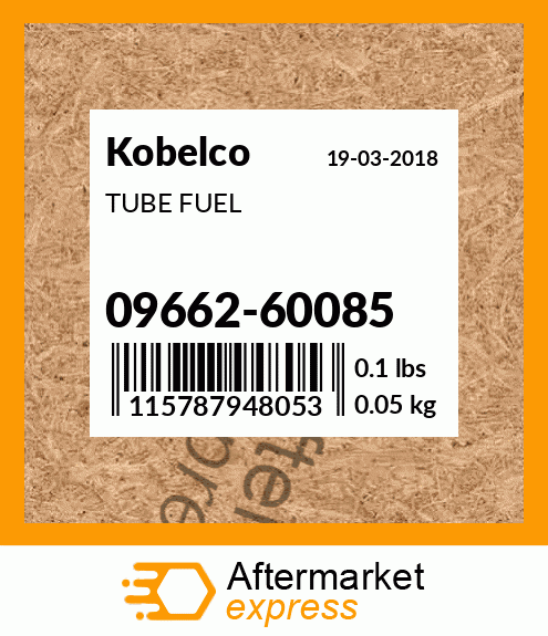 Spare part 09662-60085 + TUBE FUEL