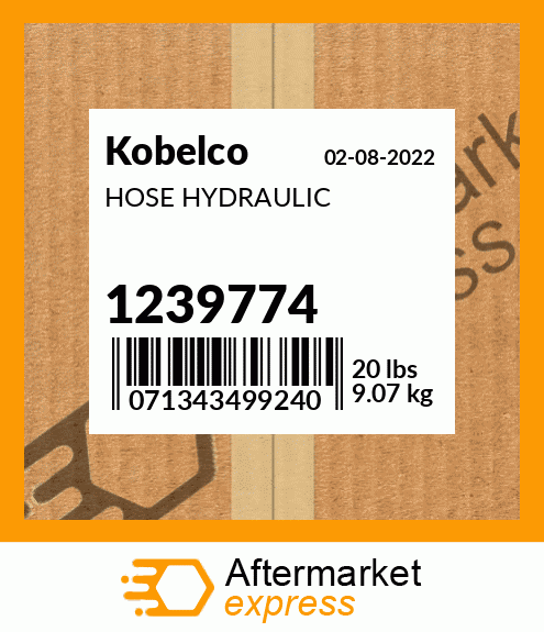 Spare part 1239774 + HOSE HYDRAULIC