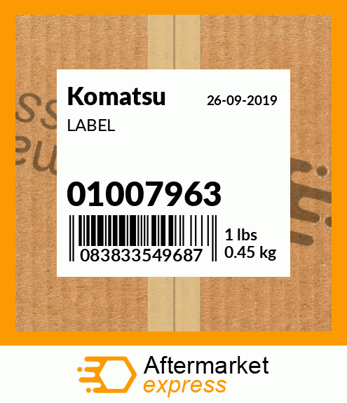 Spare part 01007963 + LABEL