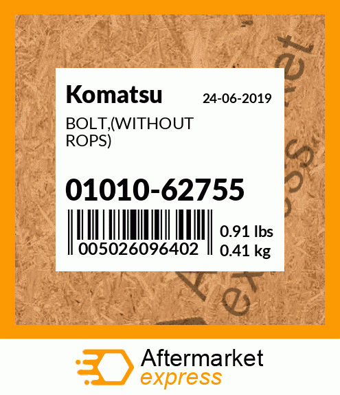 Spare part 01010-62755 + BOLT,(WITHOUT ROPS)