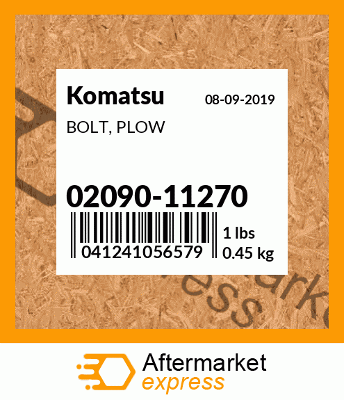 Spare part 02090-11270 + BOLT, PLOW