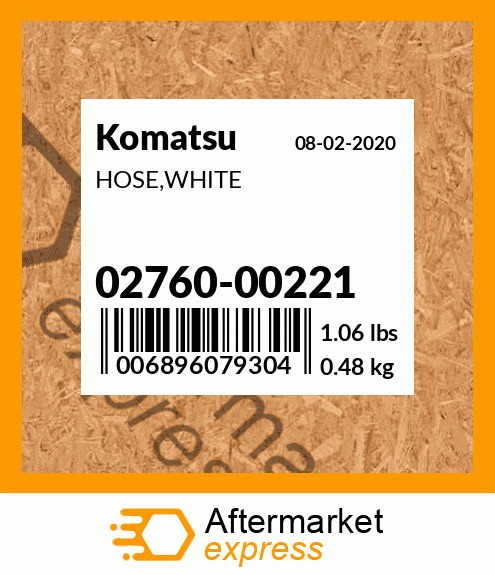 HOSE,WHITE 02760-00221