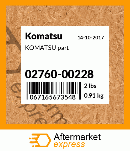 KOMATSU part 02760-00228