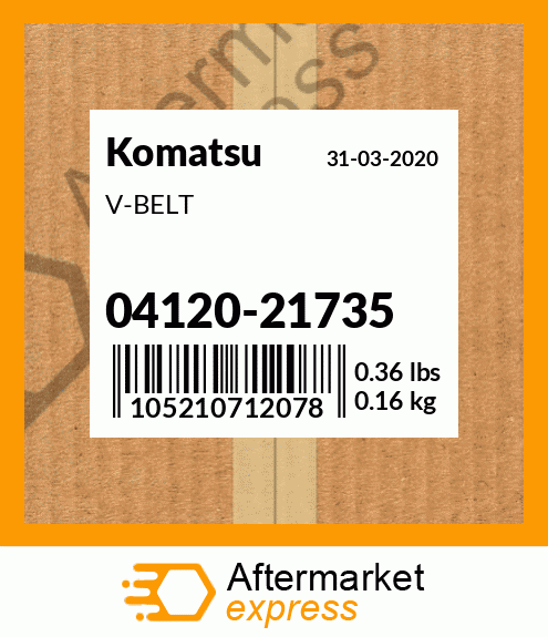 04120-21735 - V-BELT fits Komatsu | Price: $17.55