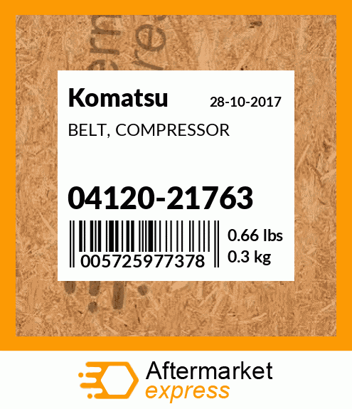 Spare part 0412021763 + BELT, COMPRESSOR