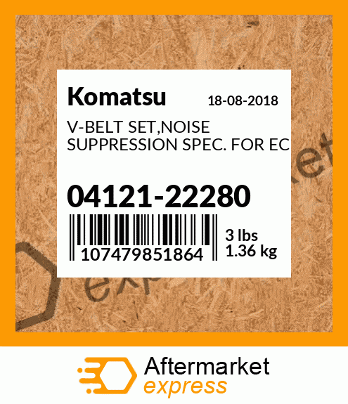 Spare part 04121-22280 + V-BELT SET,NOISE SUPPRESSION SPEC. FOR EC