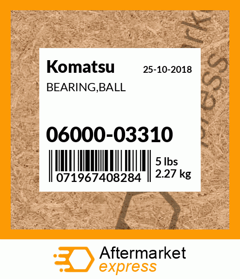 Spare part 06000-03310 + BEARING,BALL