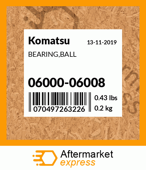 Spare part 06000-06008 + BEARING,BALL