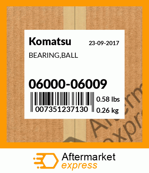 Spare part 06000-06009 + BEARING,BALL