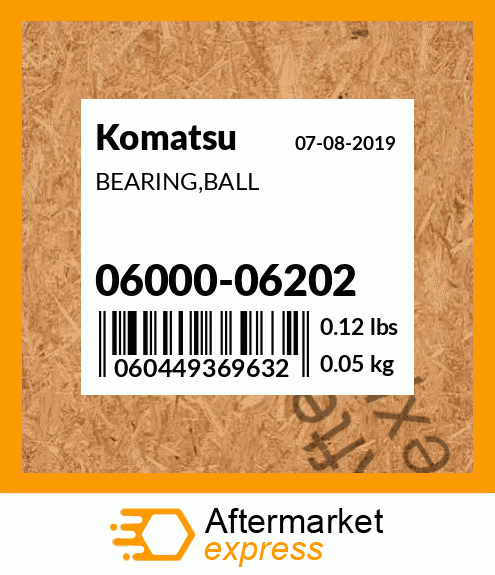 Spare part 06000-06202 + BEARING,BALL