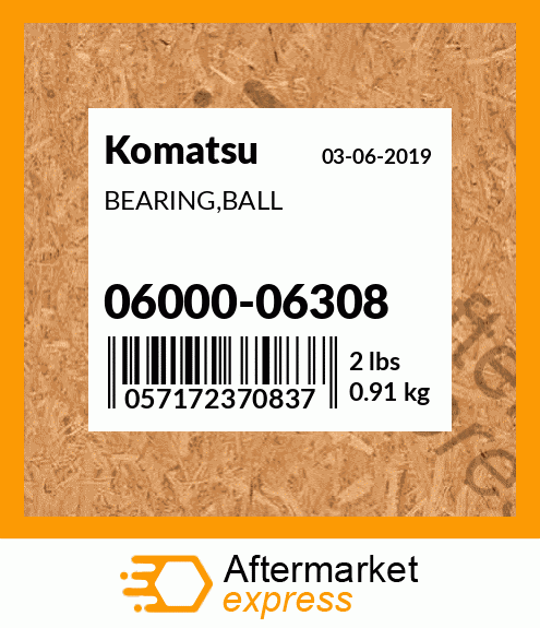 Spare part 06000-06308 + BEARING,BALL