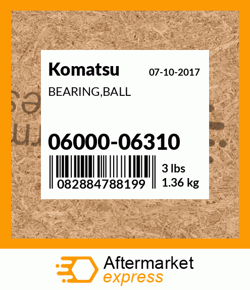 Spare part 06000-06310 + BEARING,BALL