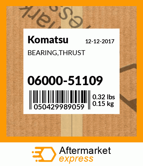 Spare part 06000-51109 + BEARING,THRUST