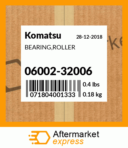 Spare part 06002-32006 + BEARING,ROLLER