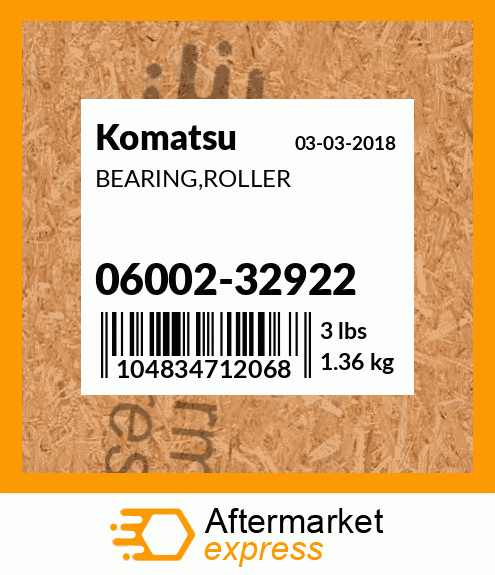 Spare part 06002-32922 + BEARING,ROLLER