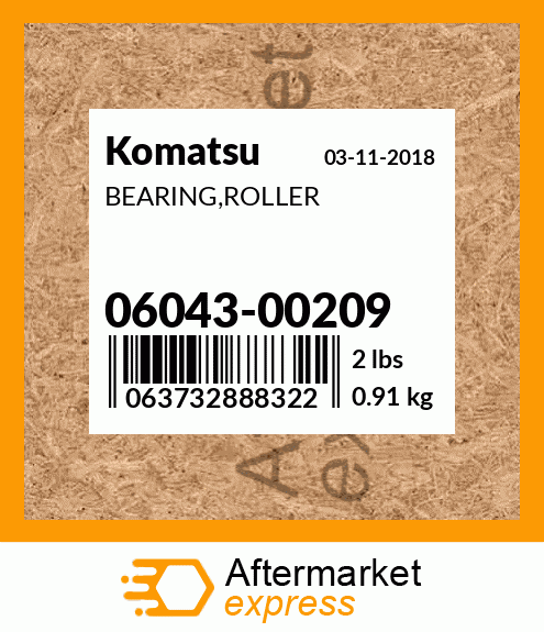 Spare part 06043-00209 + BEARING,ROLLER