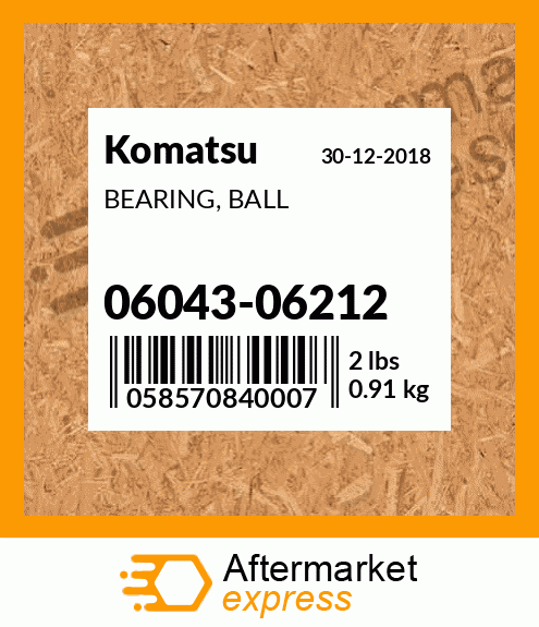 Spare part 06043-06212 + BEARING, BALL