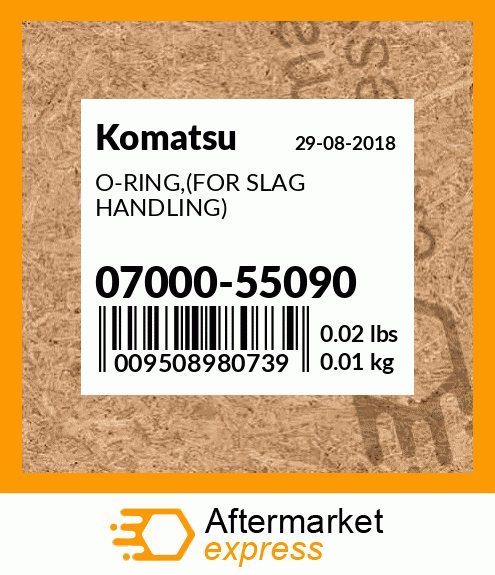 O-RING,(FOR SLAG HANDLING) 07000-55090