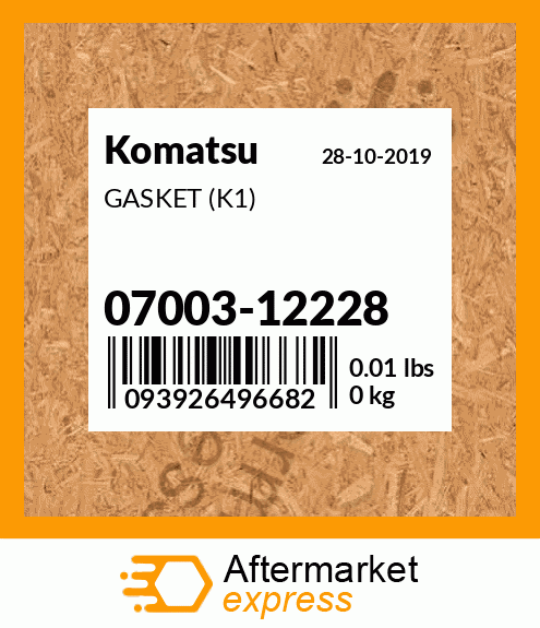 Spare part 07003-12228 + GASKET (K1)