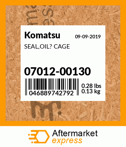 Spare part 0701200130 + SEAL,OIL? CAGE