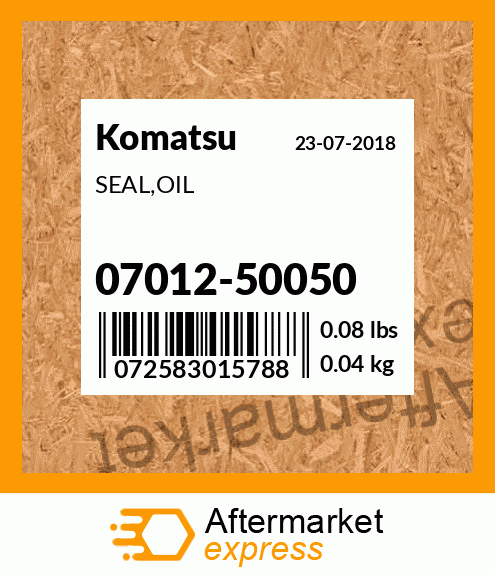 Spare part 07012-50050 + SEAL,OIL