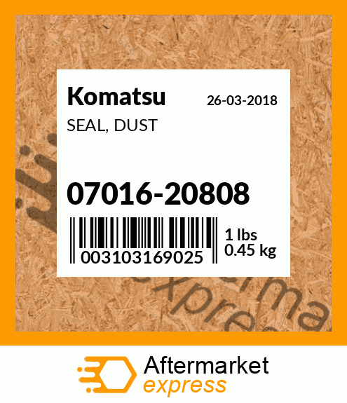 Spare part 07016-20808 + SEAL, DUST