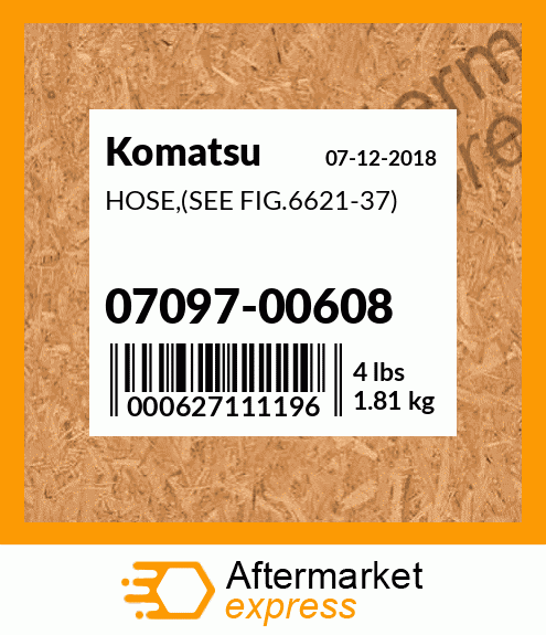 Spare part 0709700608 + HOSE,(SEE FIG.6621-37)