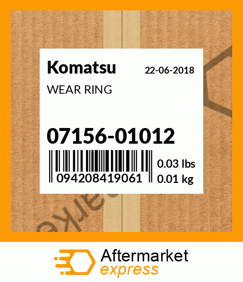 Spare part 07156-01012 + WEAR RING