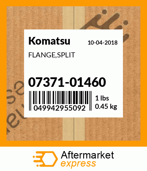 Spare part 07371-01460 + FLANGE,SPLIT