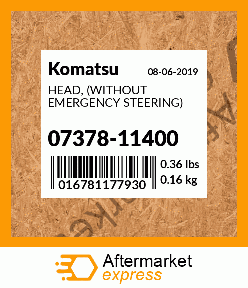 HEAD, (WITHOUT EMERGENCY STEERING) 07378-11400