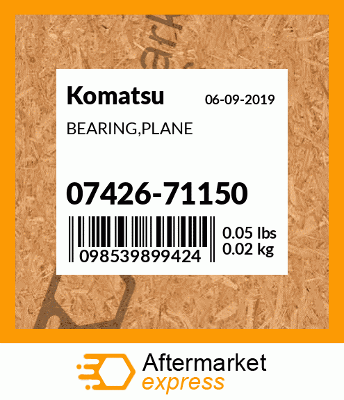 Spare part 07426-71150 + BEARING,PLANE