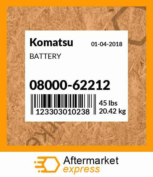 08000-62212 - BATTERY fits Komatsu