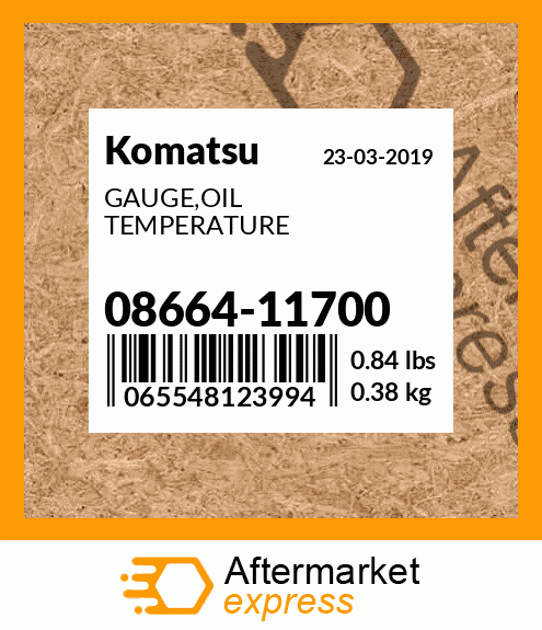 Spare part 08664-11700 + GAUGE,OIL TEMPERATURE