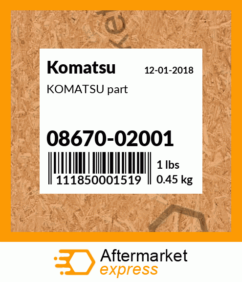 KOMATSU part 08670-02001