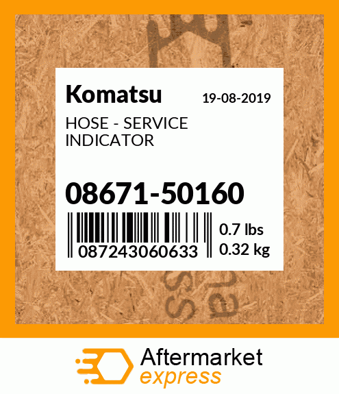 Spare part 08671-50160 + HOSE - SERVICE INDICATOR