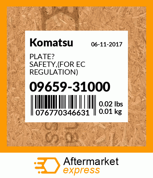 PLATE? SAFETY,(FOR EC REGULATION) 09659-31000