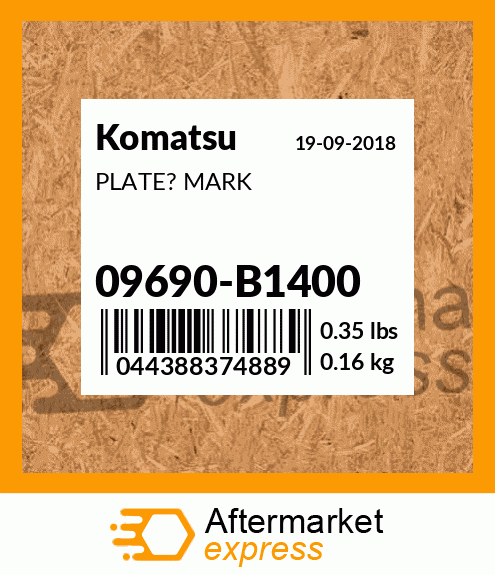 Spare part 09690-B1400 + PLATE? MARK