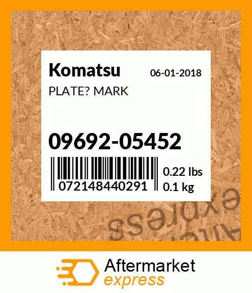 Spare part 09692-05452 + PLATE? MARK