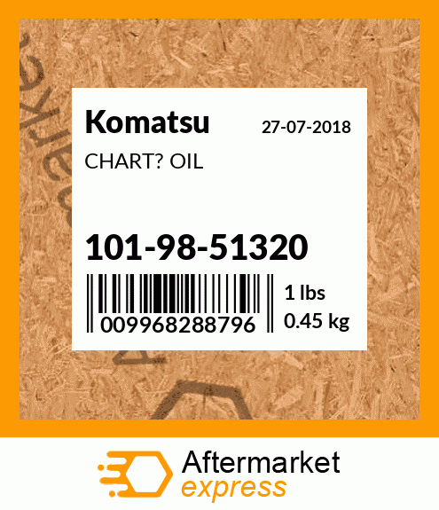 Spare part 101-98-51320 + CHART? OIL