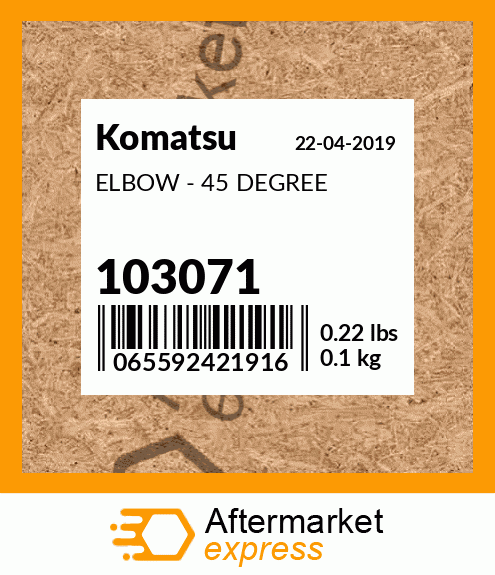 Spare part 103071 + ELBOW - 45 DEGREE