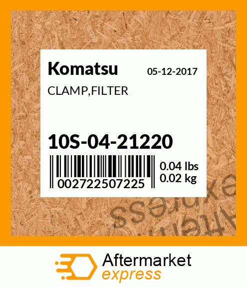 Spare part 10S-04-21220 + CLAMP,FILTER