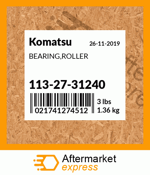 Spare part 113-27-31240 + BEARING,ROLLER