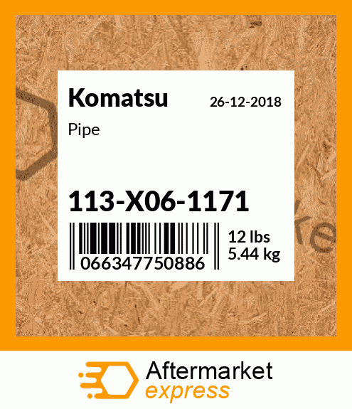 Spare part 113-X06-1171 + Pipe