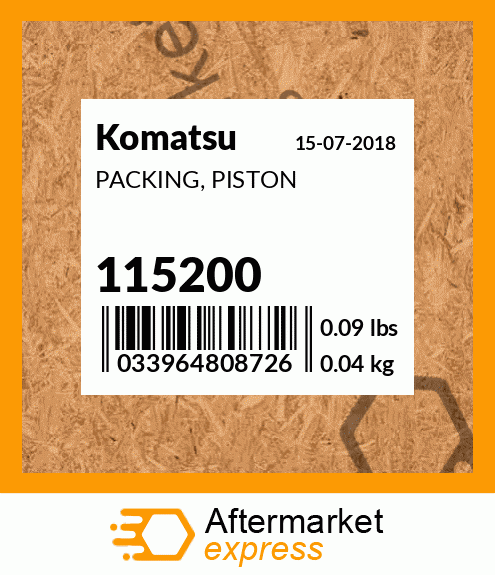 Spare part 115200 + PACKING, PISTON