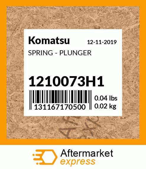 Spare part 1210073H1 + SPRING - PLUNGER