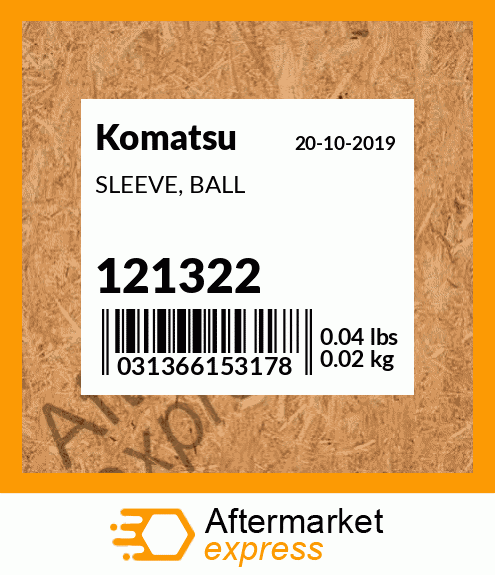 Spare part 121322 + SLEEVE, BALL