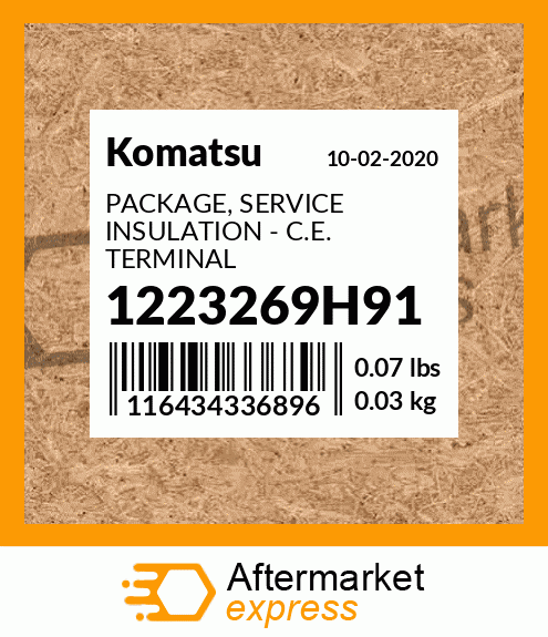 Spare part 1223269H91 + PACKAGE, SERVICE INSULATION - C.E. TERMINAL